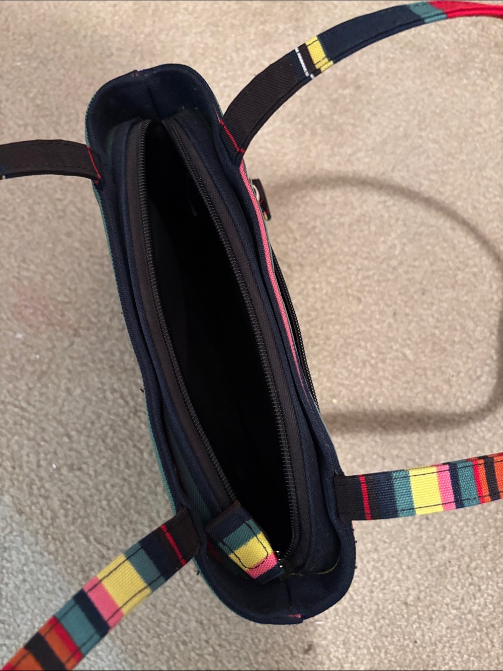 kate spade Red, Navy & Green Striped Canvas Tote - Picture 4 of 4